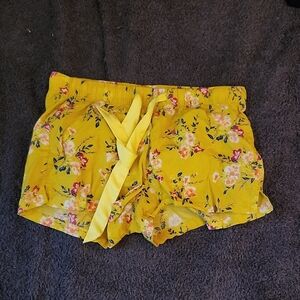 Old Navy Floral Yellow High Waist Women's Shorts